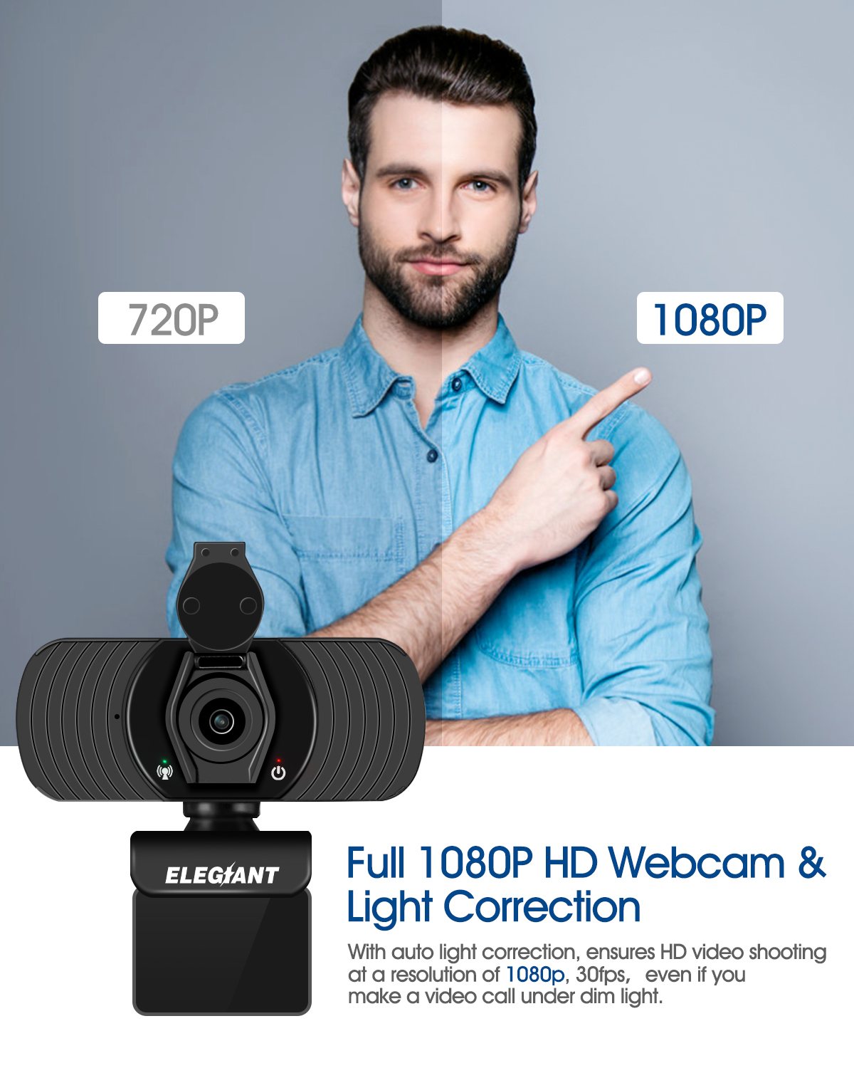 ELEGIANT-EGC-C01-1080P-HD-Webcam-mit-Privacy-Cover-eingebautem-Mikrofon-fuumlr-Videoanrufe-Konferenz-1806423-2